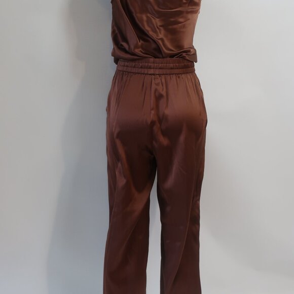 NWT Womens Cami NYC Sena Silk Blend Coffee Brown Pants S/Darby Bodysuit Set S - Picture 8 of 11